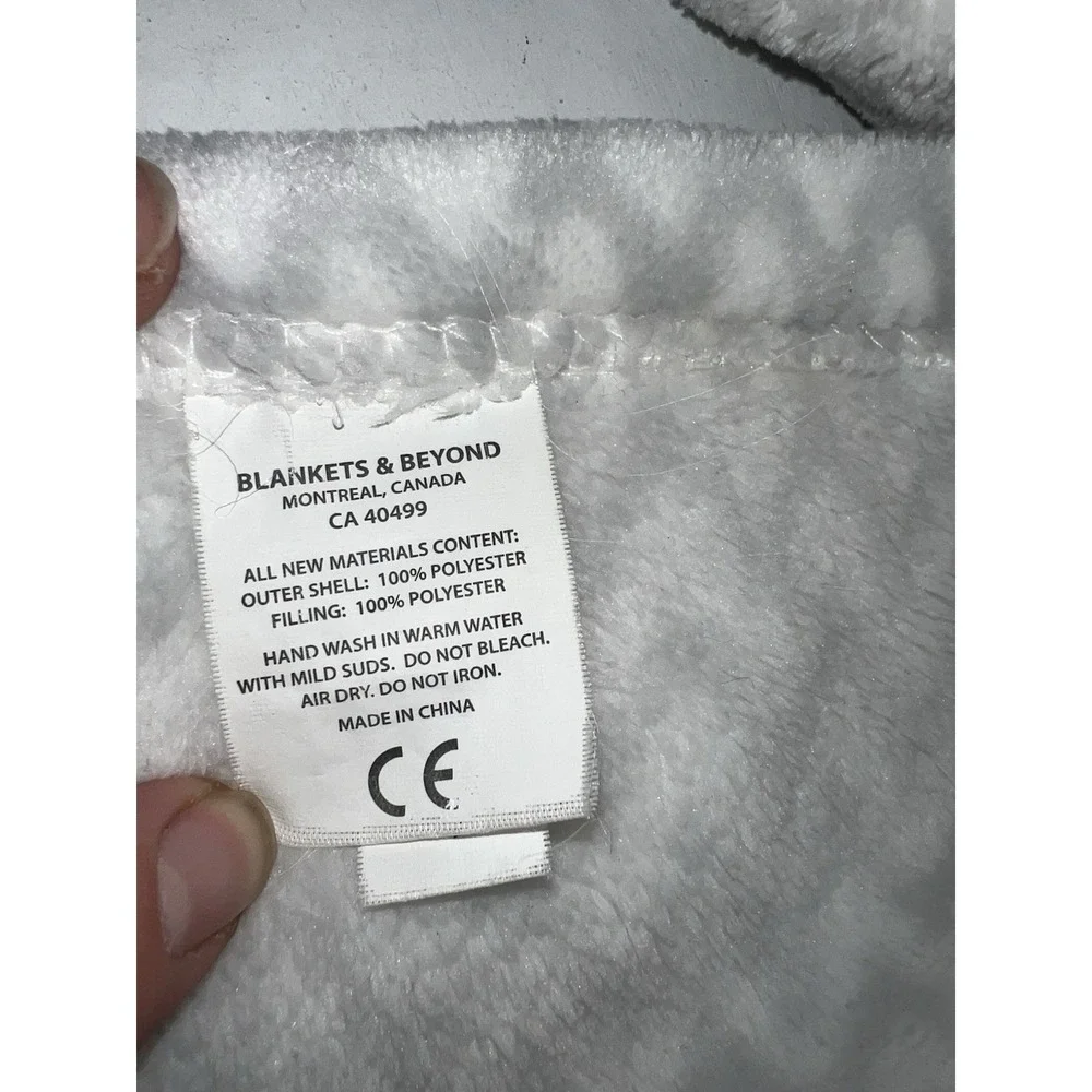 Blankets & Beyond White Bear Plush Baby Lovey Security Blanket Gray 14